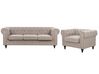 Fabric Living Room Set Taupe CHESTERFIELD_912214