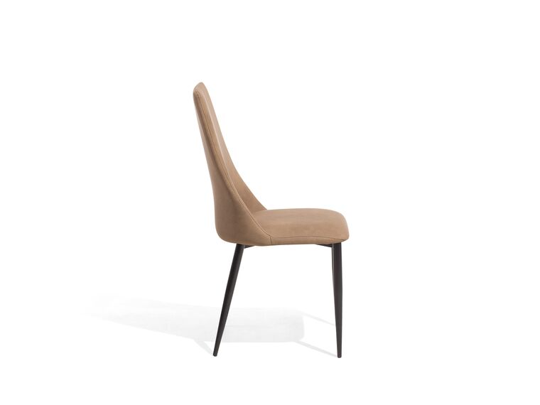 Lot de 2 chaises de salle à manger en cuir PU marron doré CLAYTON