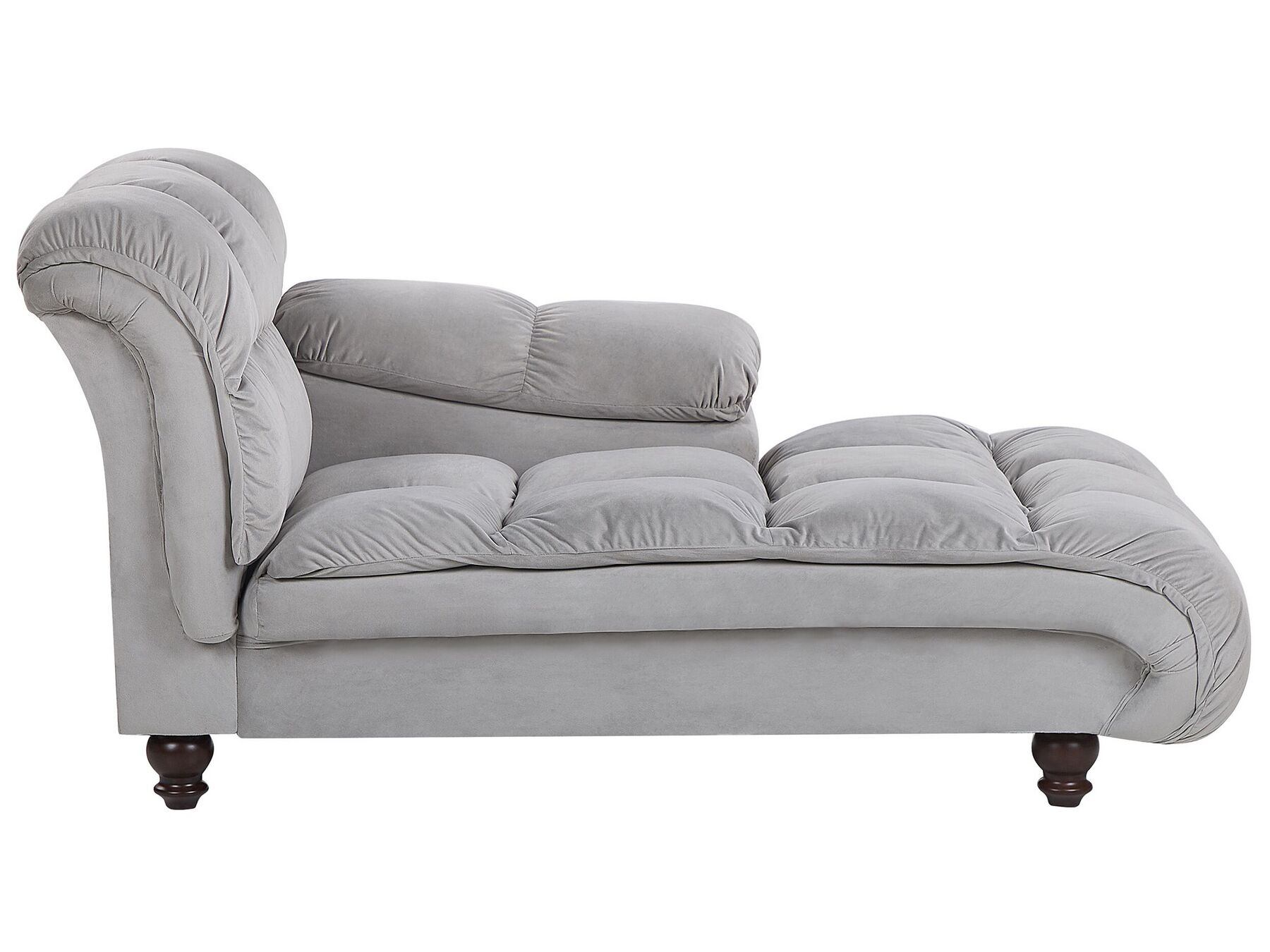 Velvet Chaise Lounge Grey LORMONT Beliani.co.uk