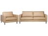 Soffgrupp 2-sits soffa + fåtölj konstläder beige SAVALEN_725516