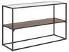 Glass Top Console Table Dark Wood and Black TAOS_825582