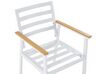 Conjunto de 4 cadeiras de jardim brancas com almofadas creme CAVOLI_818171