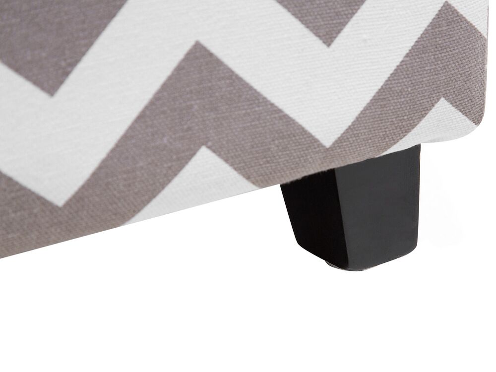 Hocker Hellgrau-Weiss - Sitzhocker - Ottomane - Pouf - Fusshocker - Modesto