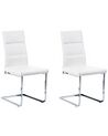 Set of 2 Faux Leather Dining Chairs White ROCKFORD_751521