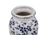 Stoneware Flower Vase 18 cm White with Navy Blue AMIDA_810660