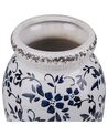 Vase à fleurs blanc / bleu 18 cm AMIDA_810660