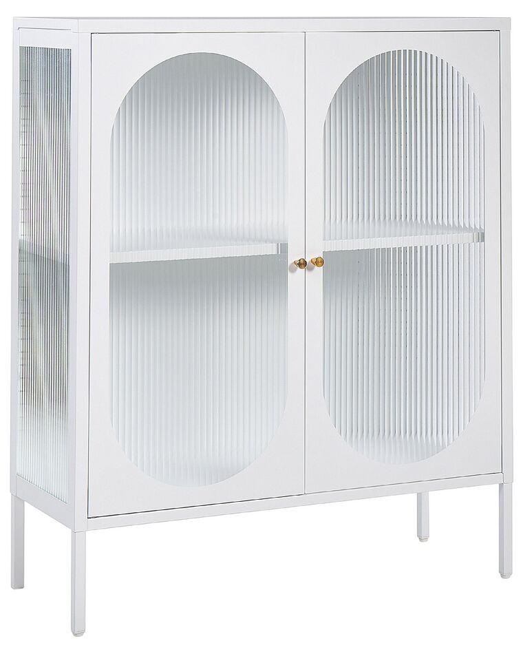 Steel Display Cabinet White SARRE_850339