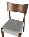 Spisebordsstol mørkt træ/grå stof sæt af 2 EDEN_832022