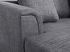 Canapé angle à droite 4 places en tissu gris foncé avec pouf OSLO_285576