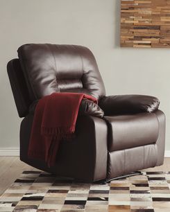 Säädettävä keinonahkainen lepotuoli ruskea BERGEN Säädettävä keinonahkainen lepotuoli ruskea BERGEN