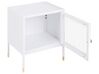 Mesh Door Steel Bedside Table White OSSETT_900503