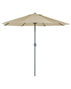 Aurinkovarjo LED-valoilla ruskeanharmaa ⌀ 266 cm RAPALLO Aurinkovarjo LED-valoilla ruskeanharmaa ⌀ 266 cm RAPALLO