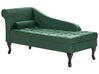 Left Hand Velvet Chaise Lounge with Storage Dark Green PESSAC_882110