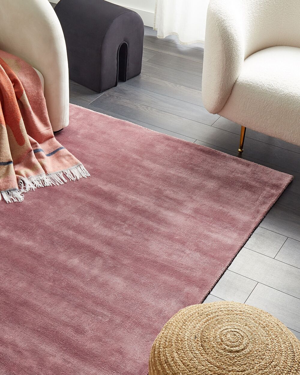 Viscose Area Rug 140 x 200 cm Pink GESI II | Beliani.pt