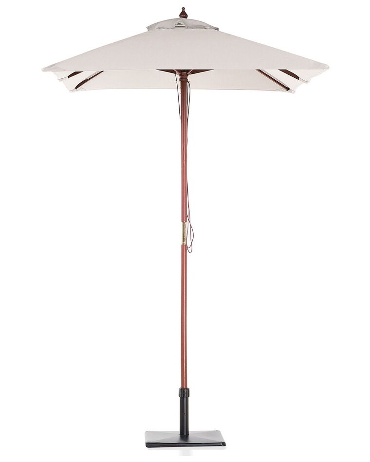 Garden Market Parasol 1.44 x 1.95 m Beige FLAMENCO Beliani.co.uk