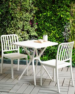 Valkoinen puutarhatuoli 2 kpl SERSALE Valkoinen puutarhatuoli 2 kpl SERSALE