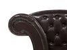 Left Hand Faux Leather Chaise Lounge Brown LATTES_681417