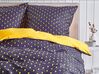 Parure de lit bleu foncé et jaune 135 x 200 cm WALLINGFORD_803128