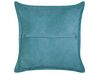 Set of 2 Corduroy Cushions 43 x 43 cm Teal ZINNIA_855271