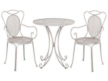 Ensemble de terrasse bistrot table et 2 chaises grises CILENTO
