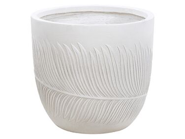 Vaso para plantas em fibra de argila branca creme 35 x 35 x 33 cm FTERO