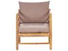 Conjunto esquinero de jardín 5 plazas con sillón de bambú gris pardo CERRETO_908890