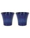 Conjunto de 2 vasos para plantas em fibra de argila azul marinho 50 x 50 x 44 cm KOKKINO_841551