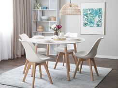 Ruokapöytä valkoinen ⌀ 120 cm BOVIO