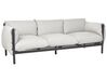 Aluminium Garden Set 3 Seater Sofa with Armchairs Light Grey ESPERIA_868687