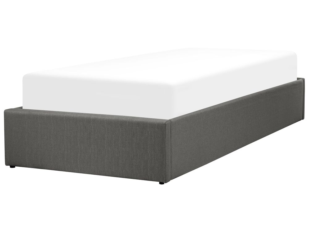 Cama tapizada con almacenaje gris 90x200 cm DINAN | Beliani.es