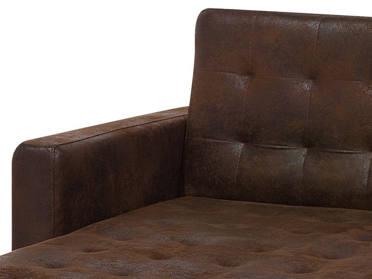 Faux Leather Chaise Lounge Brown ABERDEEN Beliani.co.uk