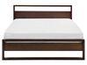 Łóżko drewniane 160 x 200 cm ciemne GIULIA_743834