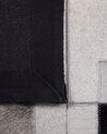 Teppich Kuhfell schwarz-grau 160 x 230 cm Patchwork Kurzflor EFIRLI_743024