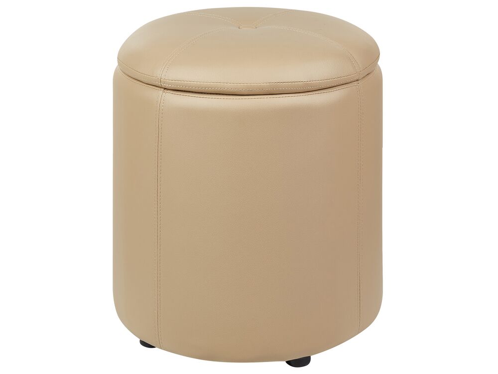Pouf contenitore in ecopelle beige MARYLAND 