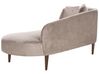 Chaise longue fluweel taupe linkszijdig CHAUMONT_880824