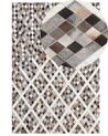 Cowhide Area Rug 140 x 200 cm Grey and Brown AKDERE_751596