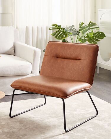 Faux Leather Armchair Brown COTULLA