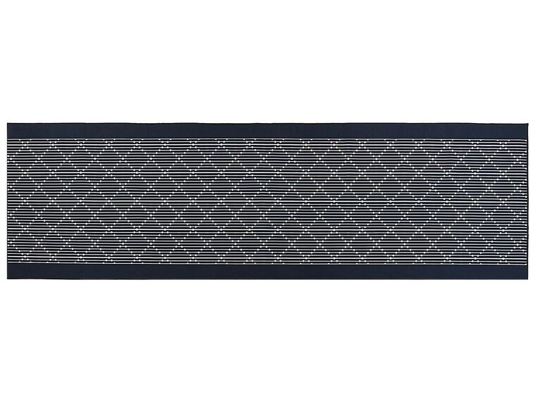 Teppich marineblau 60 x 200 cm geometrisches Muster Kurzflor CHARVAD_831724