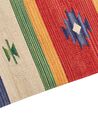 Kelim Teppich Baumwolle mehrfarbig 80 x 150 cm geometrisches Muster Kurzflor ALAPARS_869793