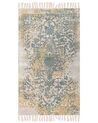 Teppich Viskose senfgelb / grün 80 x 150 cm orientalisches Muster Kurzflor BOYALI_836773