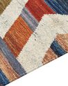 Kelim Teppich Wolle mehrfarbig 80 x 300 cm geometrisches Muster Kurzflor MRGASHAT_858299