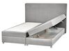 Kontinentální postel s úložným prostorem 160 x 200 cm světle šedá MINISTER_873503