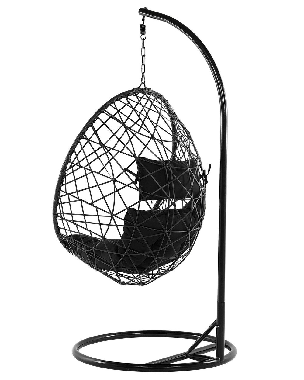 Hängesessel mit Gestell Rattan schwarz ø 96 cm ALATRI | Beliani.it