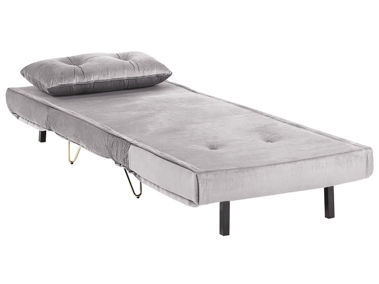 Velvet Sofa Bed Grey VESTFOLD Beliani.co.uk