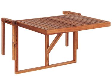 Balkontafel hangbaar verstelbaar acaciahout donkerbruin 60 x 40 cm UDINE