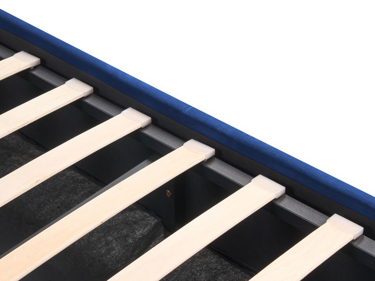 Velvet EU Super King Size Ottoman Bed Blue ROCHEFORT Beliani.co.uk