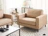 Soffgrupp 2-sits soffa + fåtölj konstläder beige SAVALEN_799145