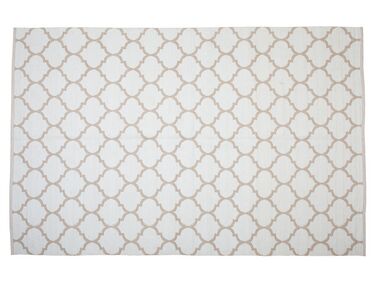 Béžový oboustranný koberec s geometrickým vzorem 140x200 cm AKSU