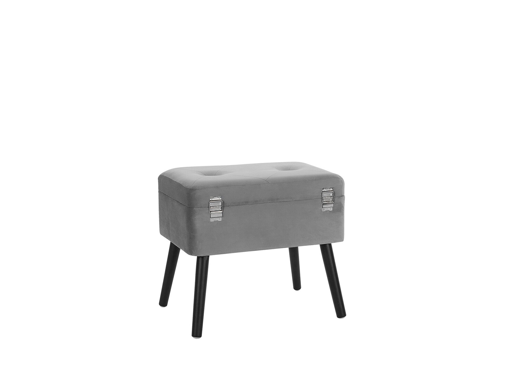 Velvet Storage Stool Grey MALLARD Beliani.co.uk