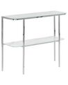 Glass Top Console Table Marble Effect White with Silver CALVERT_823489